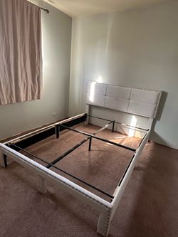 Queen size bed frame, with charging outlets