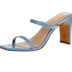 Women's Square Toe Two Strap High Heel Sandals