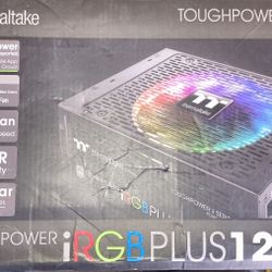 High-end Thermaltake Toughpower iRGB Plus 1250W power supply — one of the most powerful and efficient PSUs Thermaltake makes.