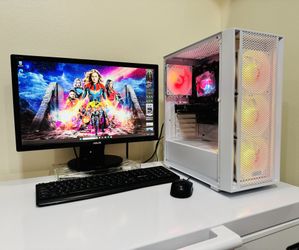 NEW DELL Gaming PC 8 Core I7 @3,4GHz. GPU RADEON R7 360. 128G M2 NVme/1T HDD, 16G DDR4, USB3 WIFI/Bluetooth. 500W PSU, 22”Monit. Keyb/Mouse. Win11Pro