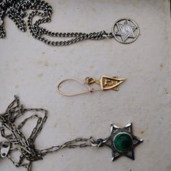 2 Sterling Silver Star Of David Necklaces And Gold Pendant, $50 Each