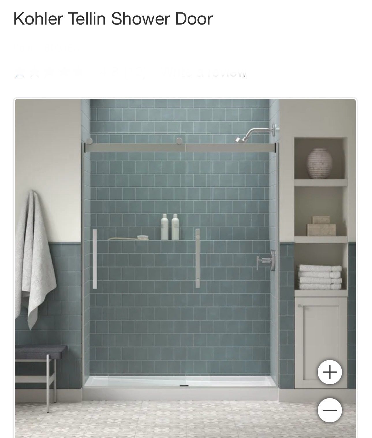 KOHLER TELLIN SHOWER DOOR NEW OPEN BOX