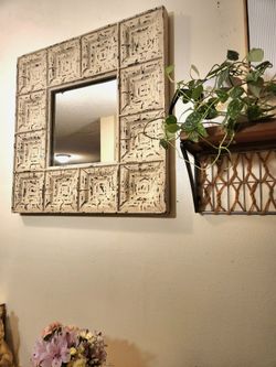 Vintage Rustic Tile Farmhouse Mirror