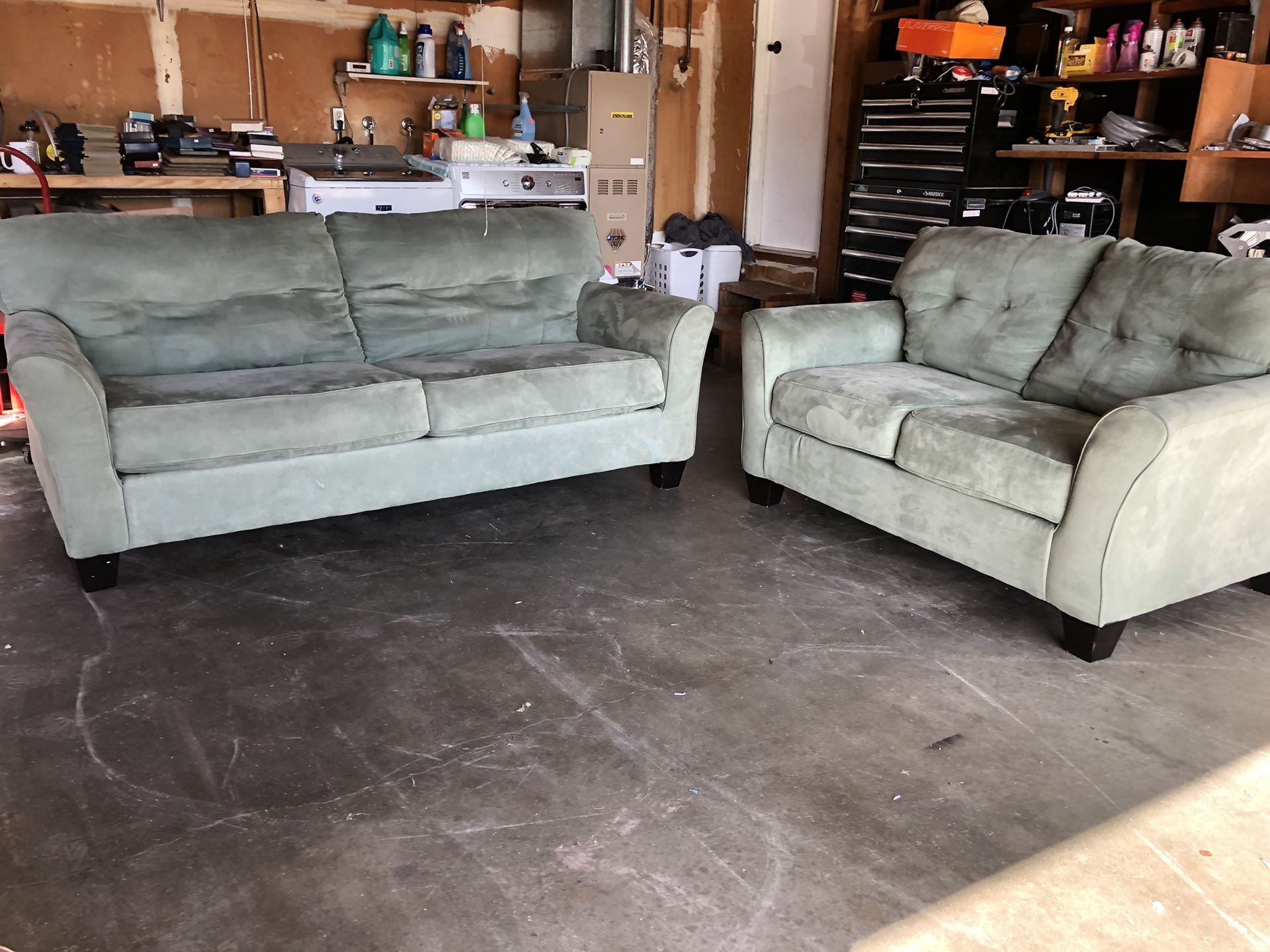 Gorgeous seafoam colored couch & loveseat