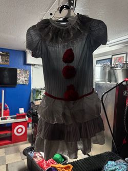 Size 6-6x Pennywise Clown Halloween Costume Dress