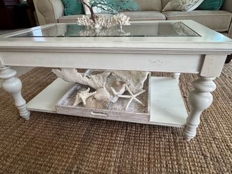Wood and glass coffee and end tables