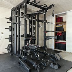 Smith Machine 500 | Adjustable Bench | 245lb Cast Iron Olympic Weights | 7ft Olympic Bar | Fitness | Gym Equipment | FREE DELIVERY/INSTALLATION 🚚 🛠️