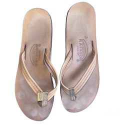 RAINBOW SANDALS USA Premier Sierra leather flip flops sandals Women’s Sz 9.5 10