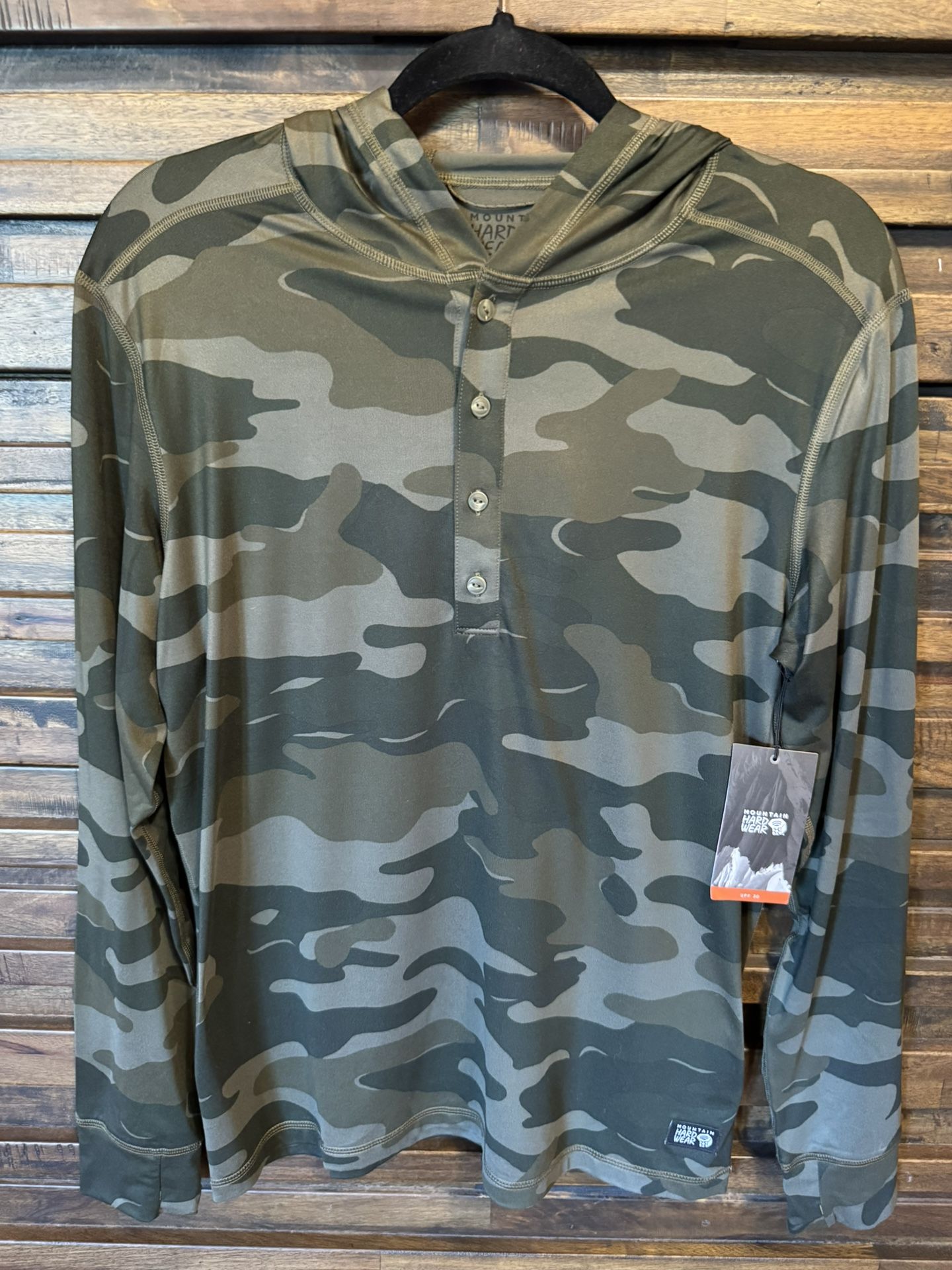 Mountain Hardwear Mens SML Chillaction Hoodie Hoody Camo Long Sleeve Shirt NWT!