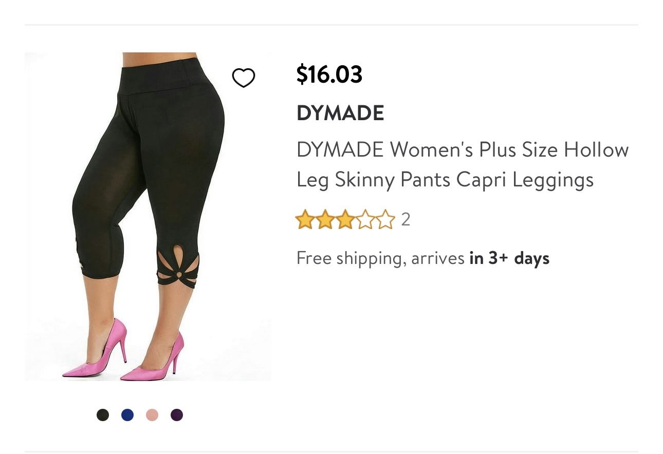 2 New Pair Of Capri Pants W/ Flower Cut-Outs In Legs