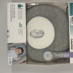 Babymoov Cosyhead Fresh Headrest, Gray and White – Soft Cotton Support for Baby Bouncers, Strollers & Car Seats