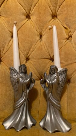 pair of PEWTER Praying Angels INDONESIA ñ Monroeville