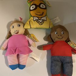 3 New Arthur Stuffed Dolls/ Read Description 