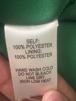 Green Lined Polyester Garment