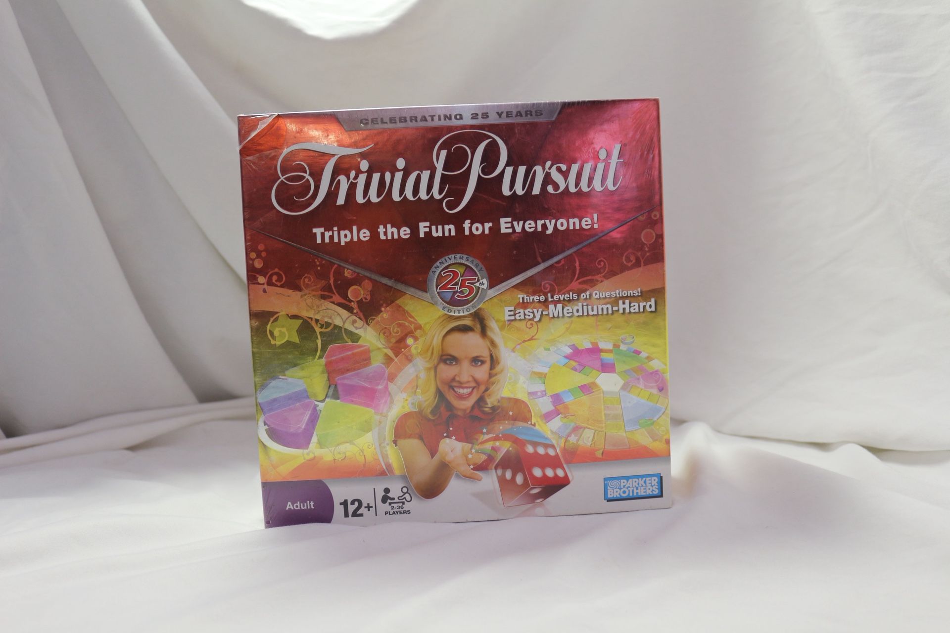 Trivial Pursuit 25th Anniversary Edition Board Game – 3 Difficulty Levels Complete Set