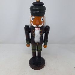Wooden Nutcracker 14 Inch Christmas Doll Soldier Hand Painted Holiday Decoration

