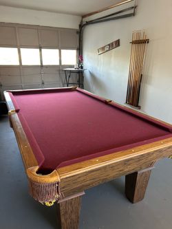 Wooden pool table