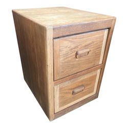 Vintage Oak 2-Drawer Filing Cabinet / Office Storage