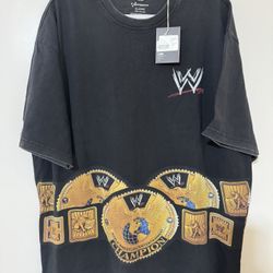  John Geiger X WWE Lids Exclusive Triple Belt Shirt Misplaced Attitude Era  NEW with Tags  Size XL 