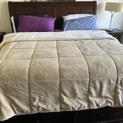 King Size Dark Wood Storage Bed