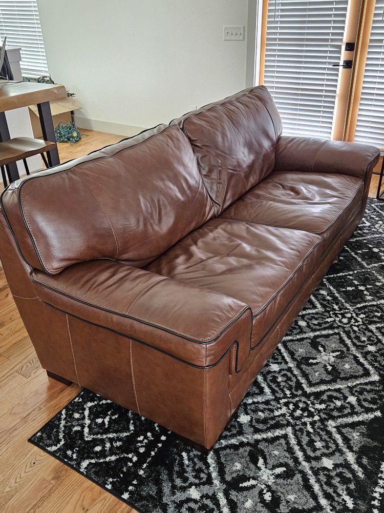 Macy's Real Leather Couch