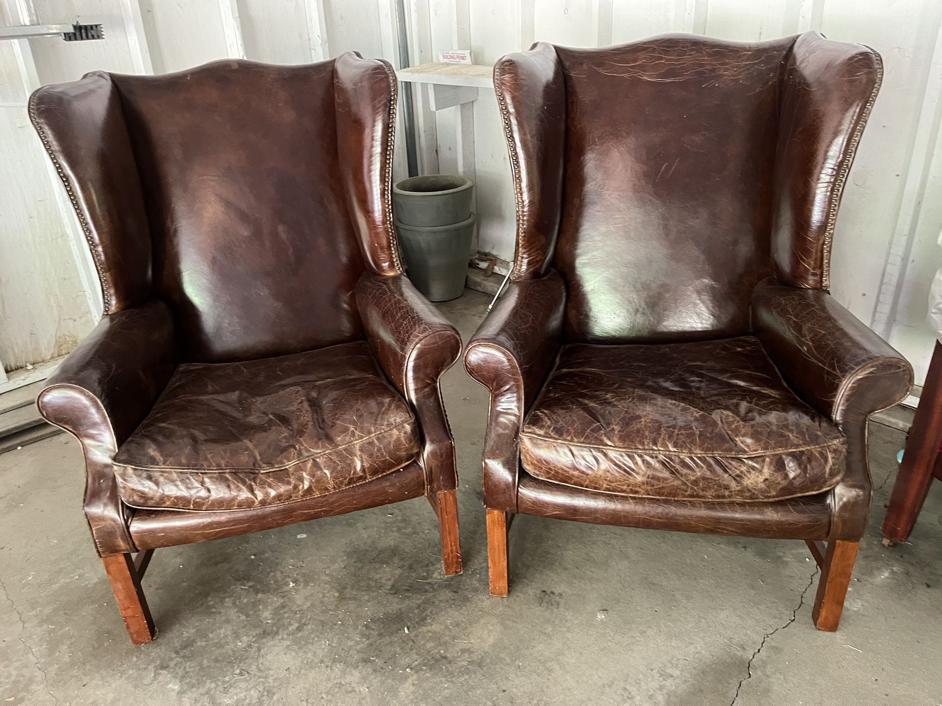 Leather Wing Chairs