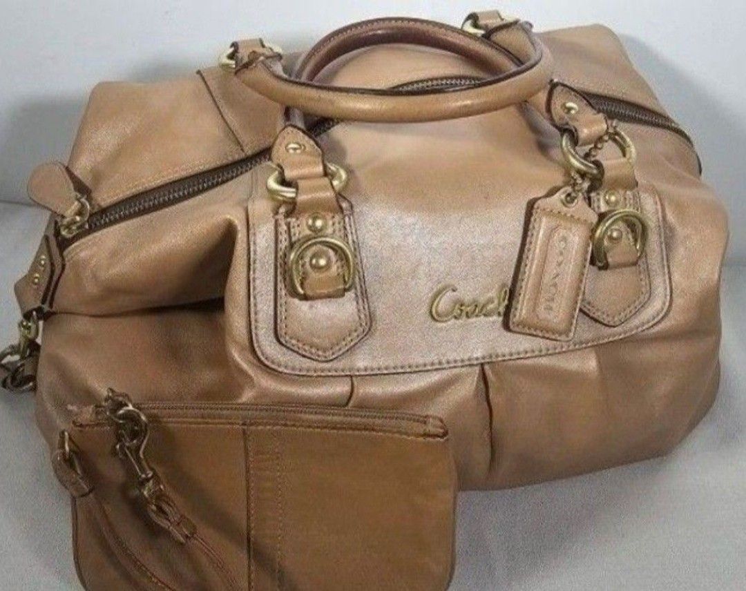 Coach Purse with Wristlet - Ashley Soft Leather Shoulder Bag Handbag