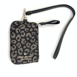 Kate Spade Leopard Print Lanyard Card Holder ID Case