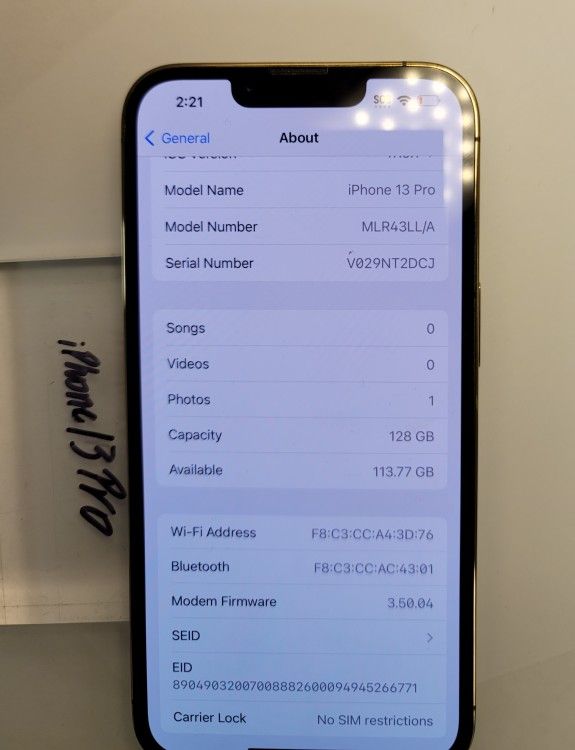 Apple Iphone 13 Pro Unlocked ($50 Down Payment Take Home Today)
