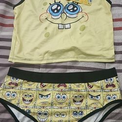 Women's SpongeBob SquarePants  2Pcs Cami Top & Brief Underwear Sets