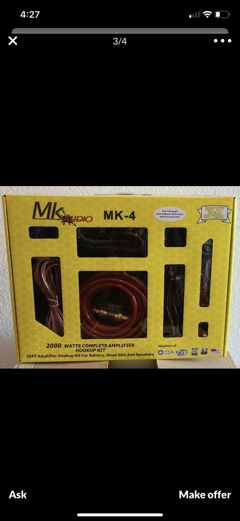 Brand new 4 gage wiring kits !! Speakers!! Amplifiers!!