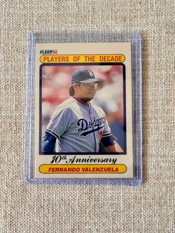1990 Fleer Fernando Valenzuela Players of the Decade Card