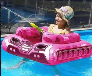 Inflatable tank pool with water cannon gun