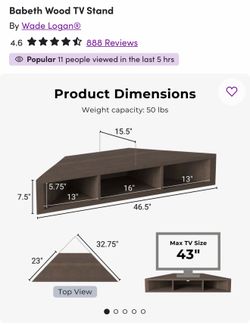 New wood tv stand in box