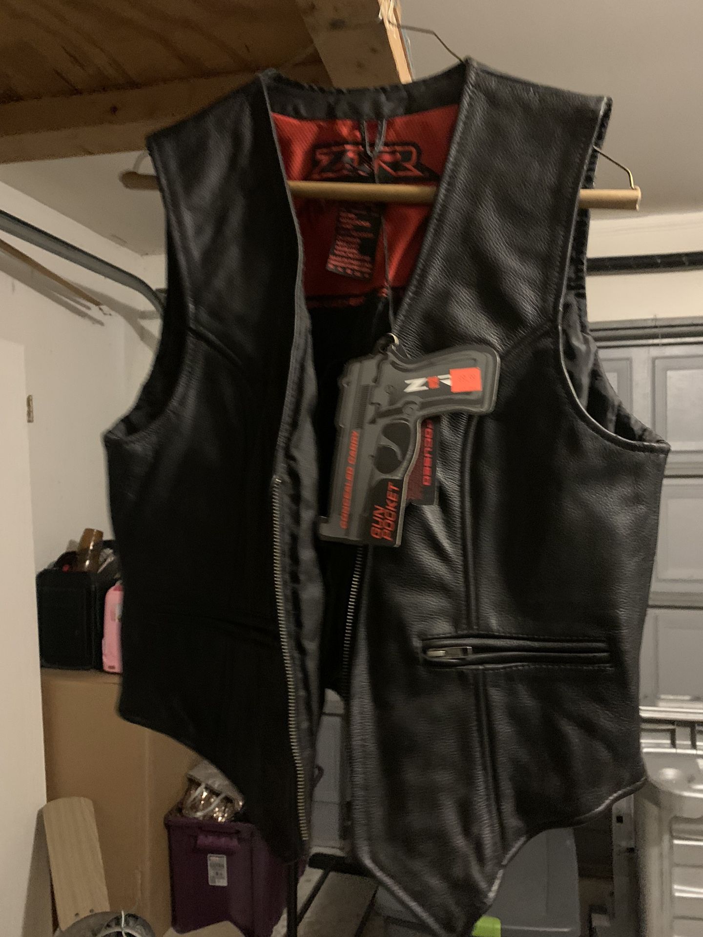 Biker Vest-Black leather 