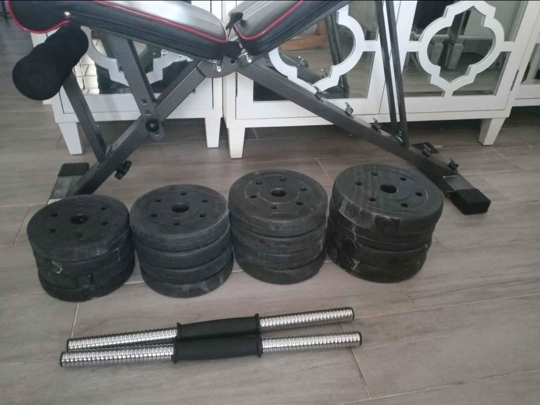 60lb Weights And Bench