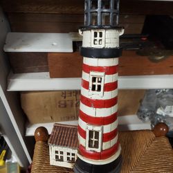 Vintage Cast Iron Lighthouse Doorstop