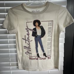 Whitney Houston T-Shirt - The Moment Of Truth World Tour '87 - Women's XS -Cream
