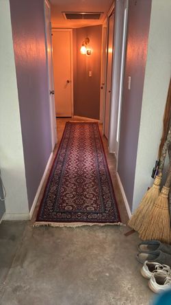 Wool Persian Runner Rug with Fringe