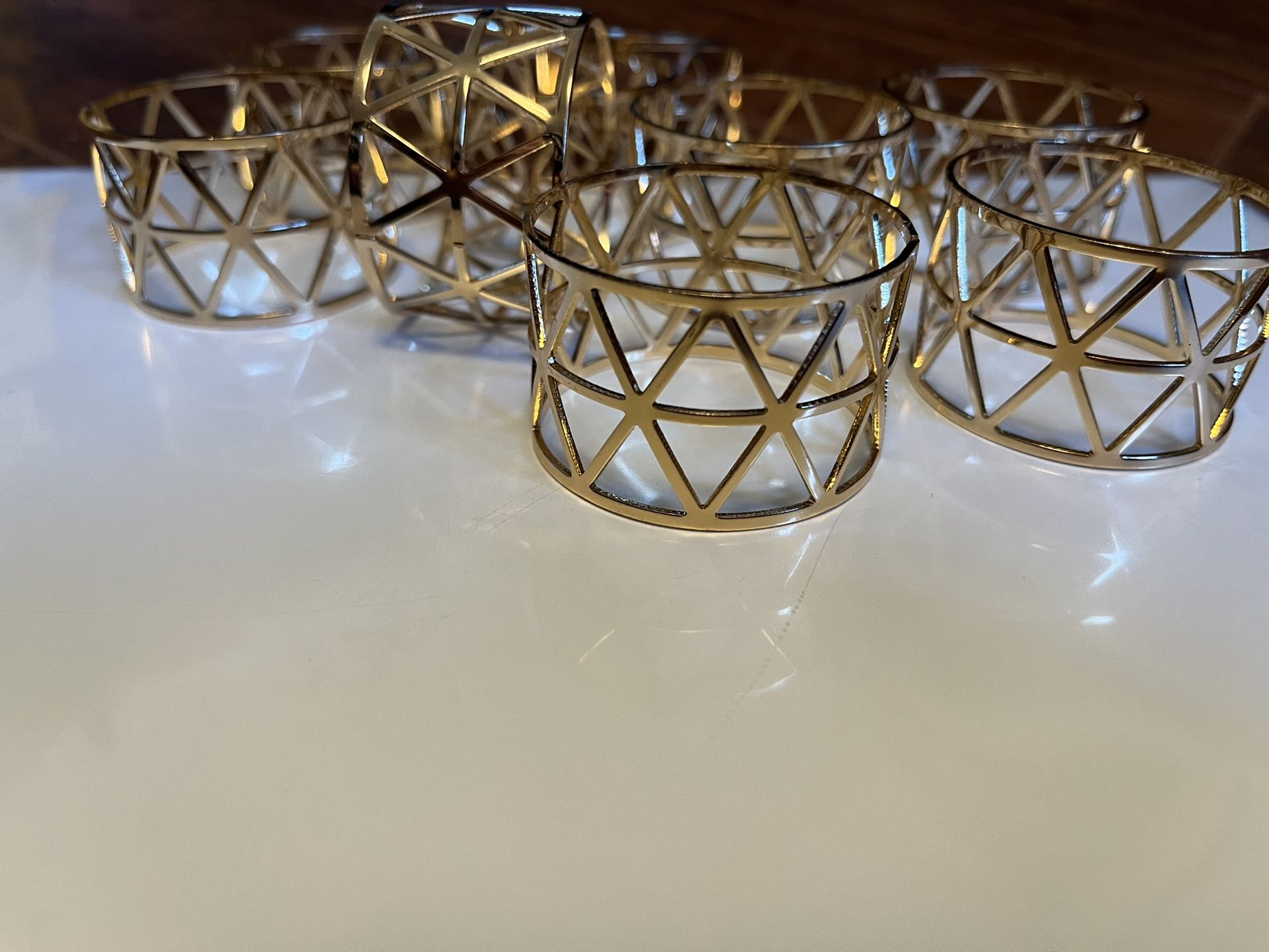 Gold Geometric Napkin Rings - 60ct