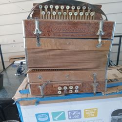 Antique Old Concertone Accordion 