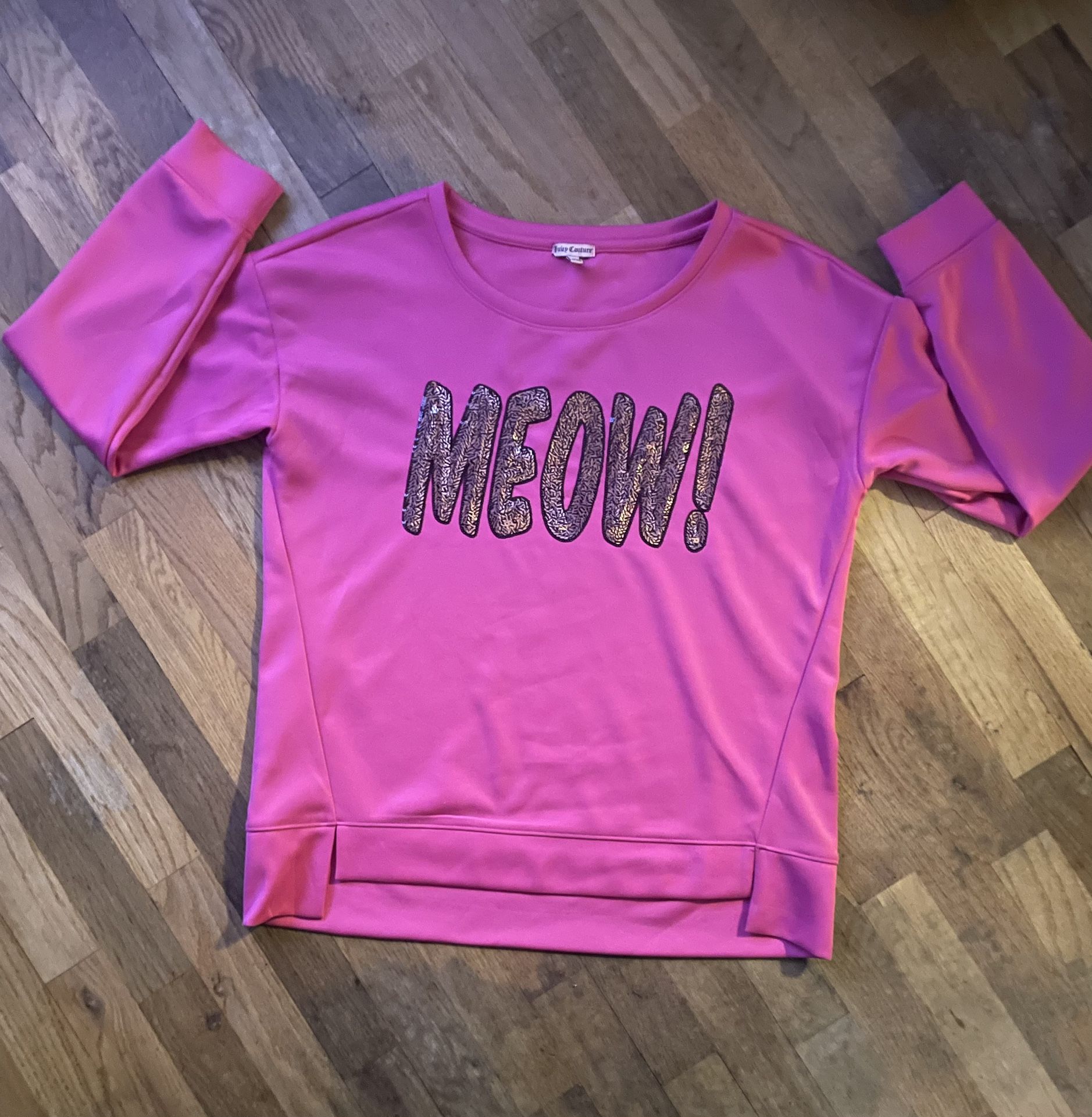 Juicy Couture Hot Pink MEOW Cat Sweatshirt - Women | Color: Pink | Size:Large