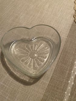 Heart Shaped Heavy Glass Candy Dish