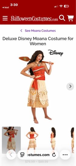 Deluxe Disney Moana Halloween Costume for Women , headband, necklace