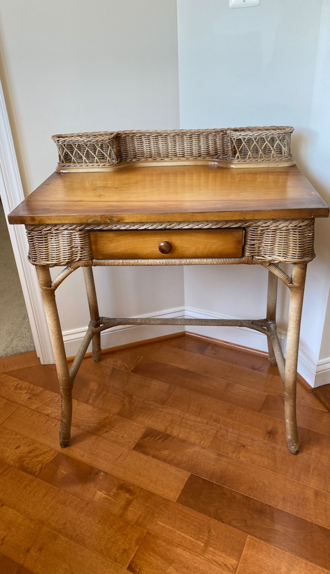 Antique wicker writing desk