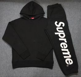 Supreme Black Hoodie and Sweatpants Set