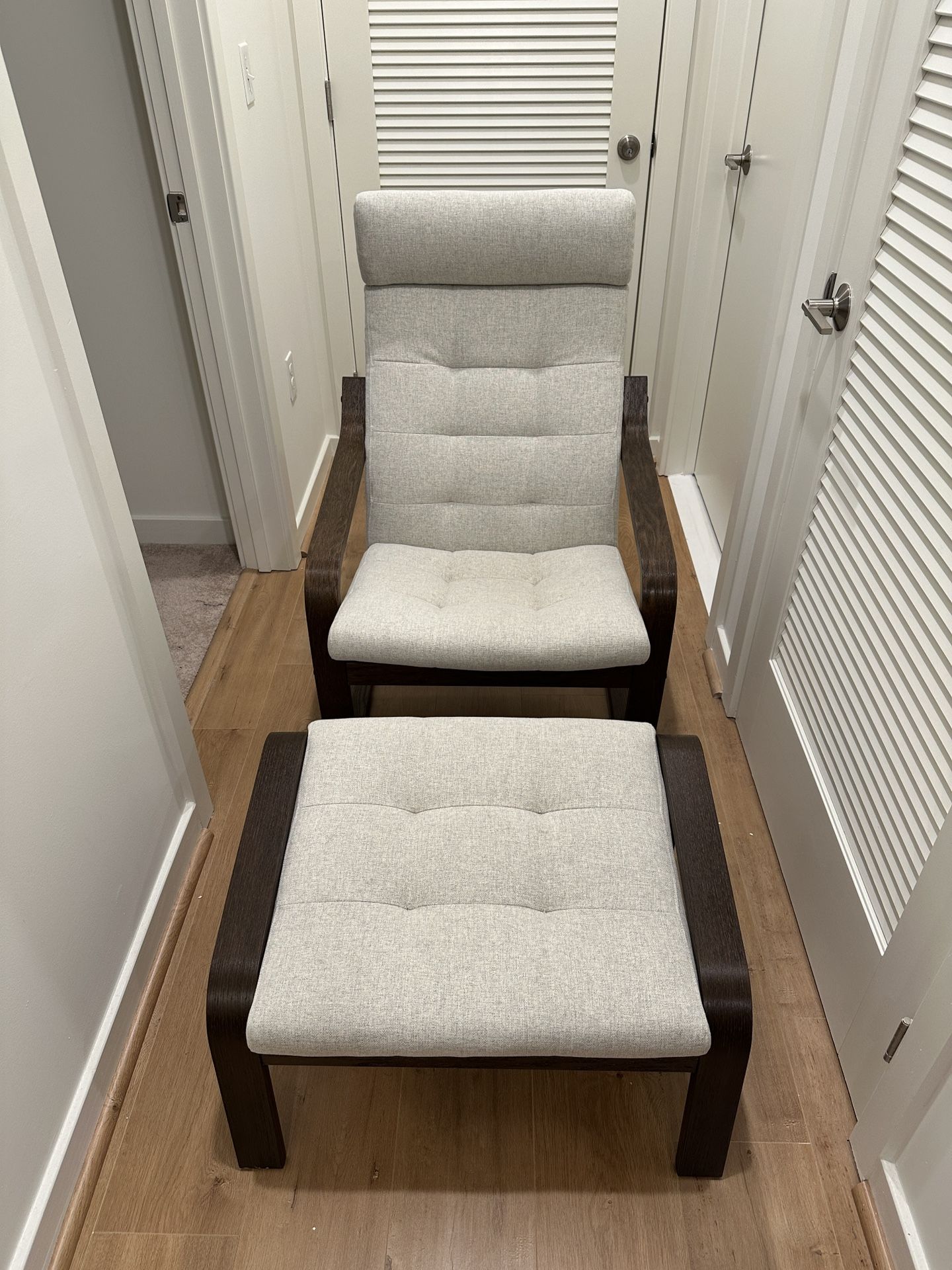 IKEA Poäng Chair & Ottoman For Sale
