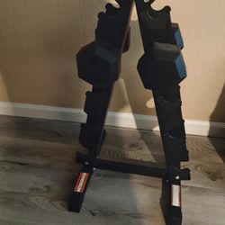 2 25 Pound Dumbbells And Stand