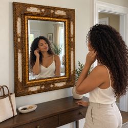 Ornate Gold Wall Mirror – Beveled Glass