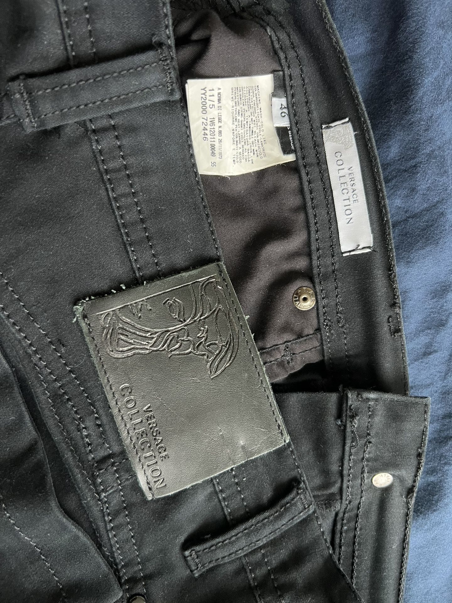 Versace Collection Men's Pleated Black Stretch Casual Pants US 31